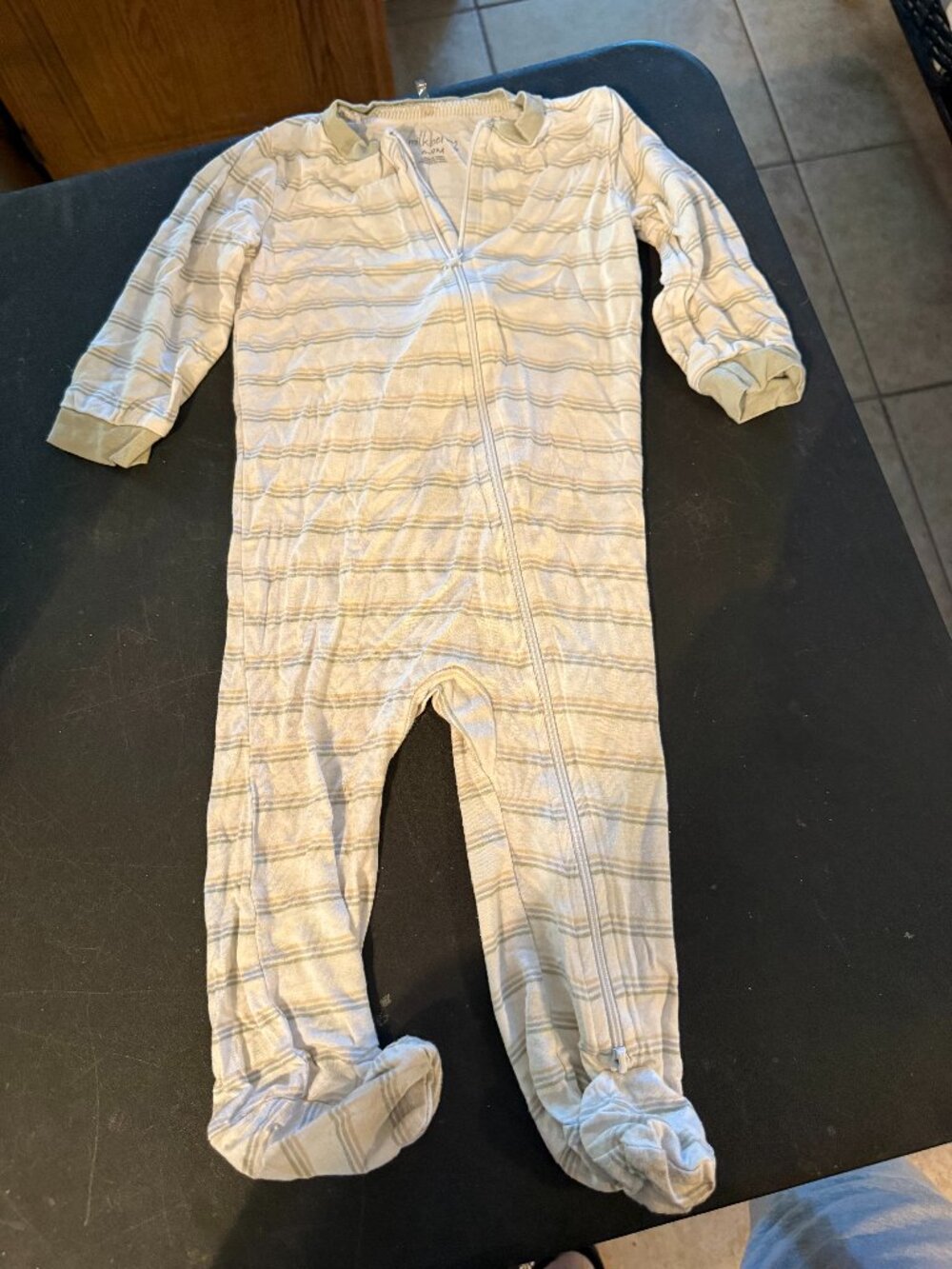 MIlkberry Bamboo Baby One-piece Sleeper 6-9 mo Pajamas Soft Stripes (007)